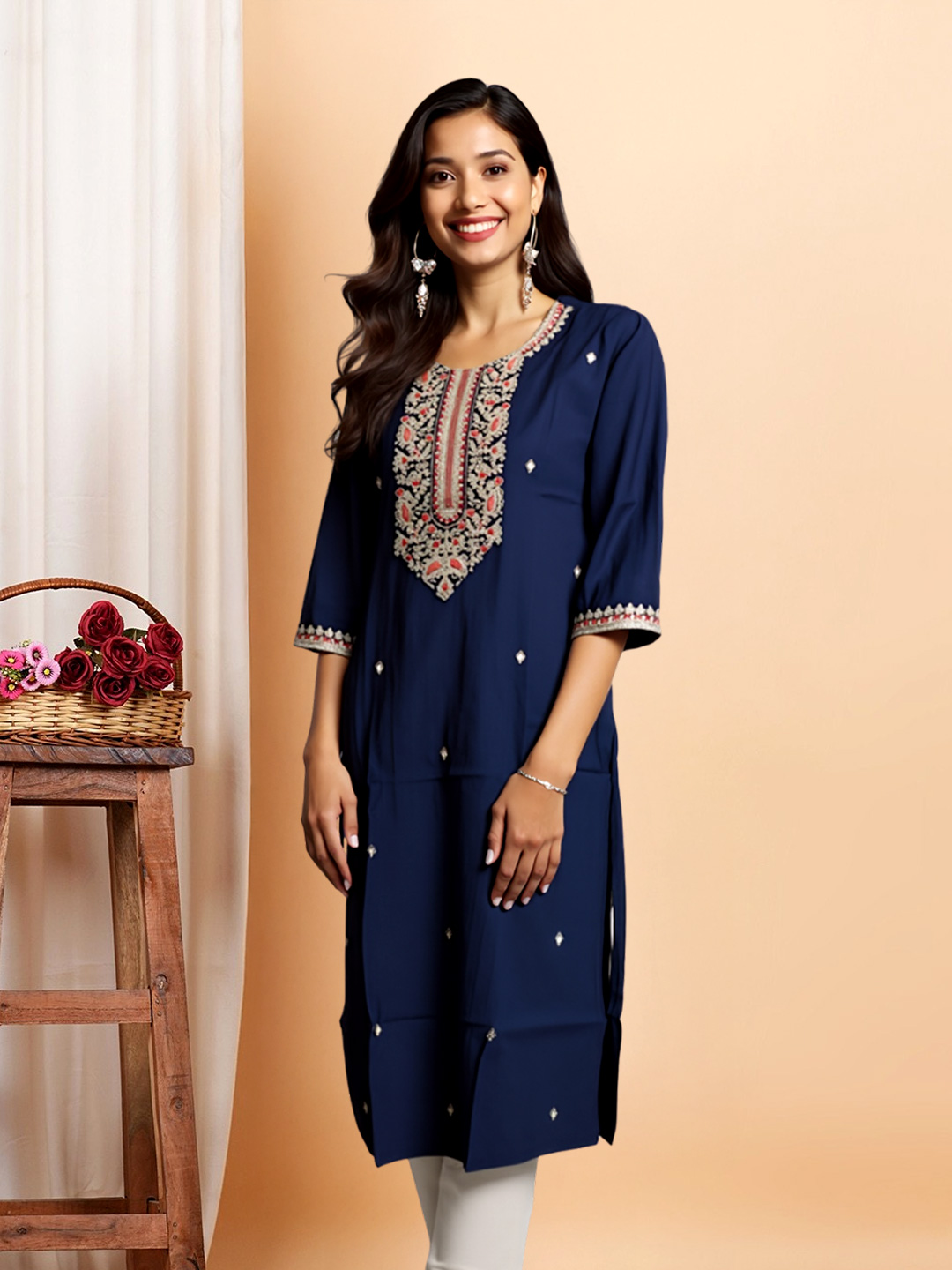 Picture of Elegant Embroidered Straight Kurta
